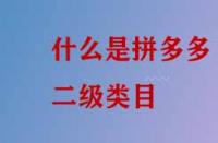 什么是拼多多二級(jí)類目？