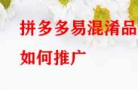 拼多多易混淆品牌如何推廣？