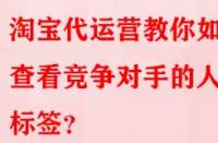 淘寶代運營教你如何查看競爭對手的人群標(biāo)簽？