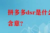 拼多多dsr是什么含意？