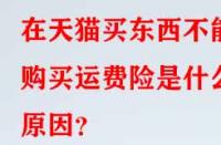 在天貓買東西不能購買運(yùn)費(fèi)險是什么原因？