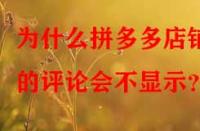 為什么拼多多店鋪的評(píng)論會(huì)不顯示？