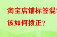 淘寶店鋪標簽混亂該如何撥正？
