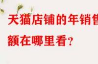 天貓店鋪的年銷售額在哪里看？