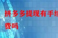 拼多多提現(xiàn)有手續(xù)費(fèi)嗎？除了這個(gè)還有別的費(fèi)用嗎？