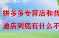 拼多多專營(yíng)店和普通店到底有什么不同？