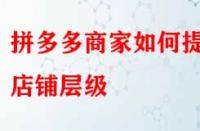 拼多多商家如何提升店鋪層級(jí)？