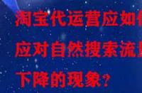 淘寶代運(yùn)營應(yīng)如何應(yīng)對(duì)自然搜索流量下降的現(xiàn)象？