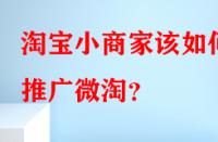 淘寶小商家該如何推廣微淘？