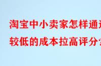 淘寶中小賣家怎樣通過較低的成本拉高評分？