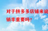 對(duì)于拼多多店鋪來說動(dòng)銷率重要嗎？
