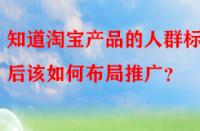 知道淘寶產(chǎn)品的人群標(biāo)簽后該如何布局推廣？