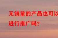 無銷量的產(chǎn)品也可以進行推廣嗎？
