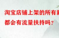 淘寶店鋪上架的所有新品都會有流量扶持嗎？
