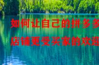 如何讓自己的拼多多店鋪更受買家的歡迎？